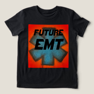 Kids Future EMT roter und blauer Star des Lebens Tri-Blend Shirt