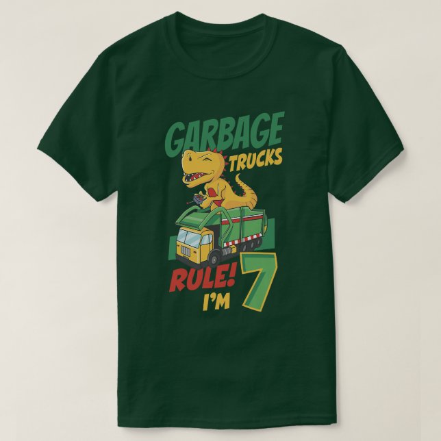 Kids Garbage Trucks Regel I m 7 Jahre alter Müll T-Shirt (Design vorne)
