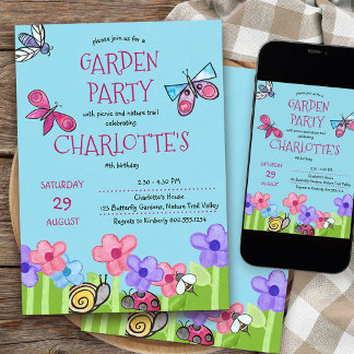 Kids Garden Party Naturlehrpfad in der Burg Niedli Einladung