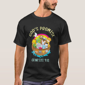 Kids Genesis 9:13 Gottes Versprechen Rainbow Bible T-Shirt