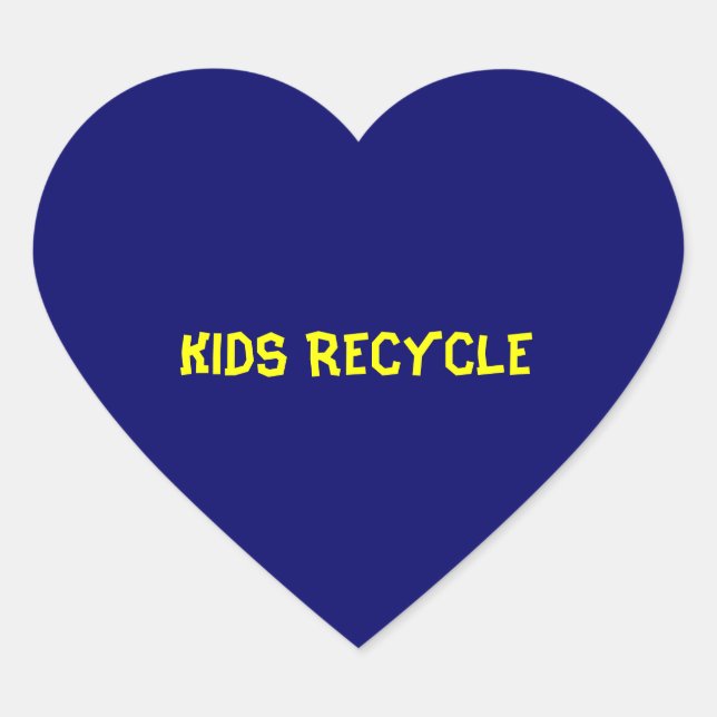 KIDS GERECYCELT Herz-Aufkleber (Vorderseite)
