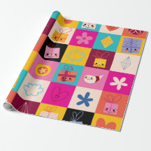 Kids Geschenkpapier Nahtloses Muster