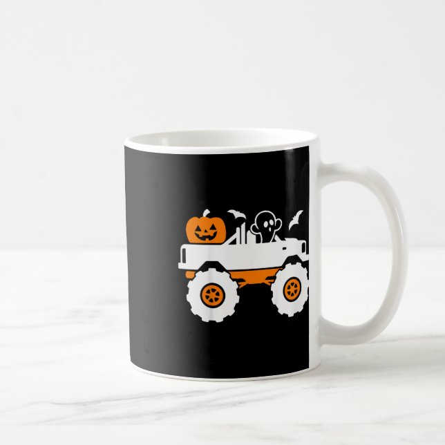 Kids Ghost Pumpkin Riding Monster Lazy Hallo Kaffeetasse (Rechts)