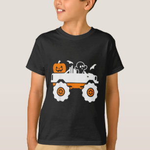 Kids Ghost Pumpkin Riding Monster Lazy Hallo T-Shirt