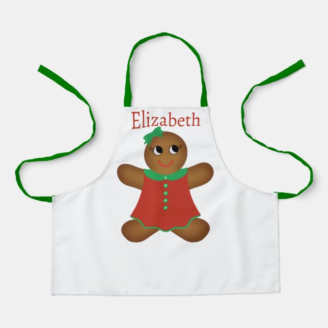 Kid's Gingerbread Girl Cookie Schürze (Vorderseite)