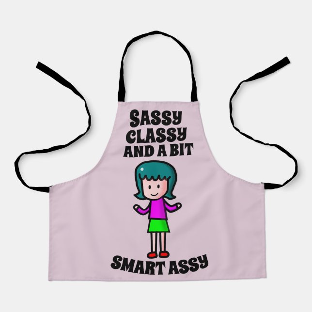 KIDS GIRLS SASSY CLASSY SMART ASSY RETRO SCHÜRZE (Vorderseite)
