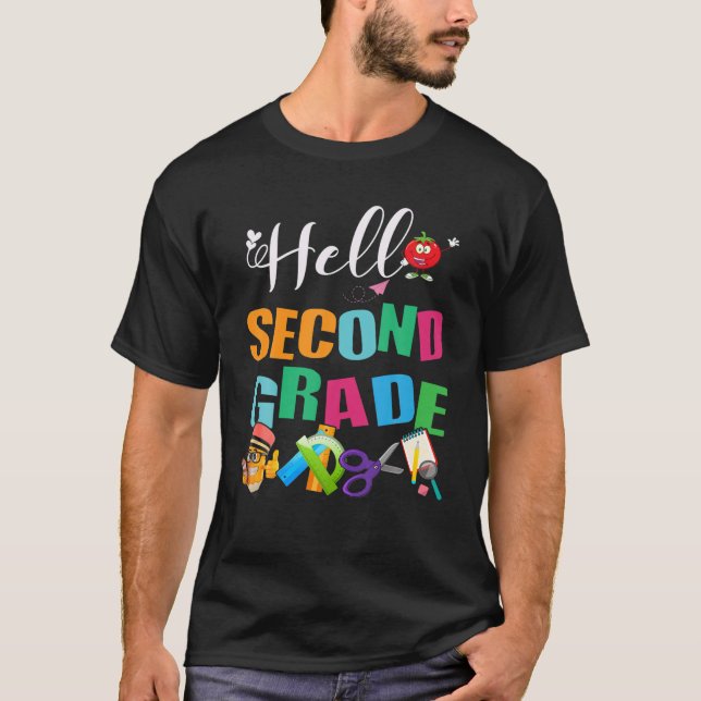 Kids Goodbye 1st Grade Hallo 2nd Grade Zurück zum  T-Shirt (Vorderseite)