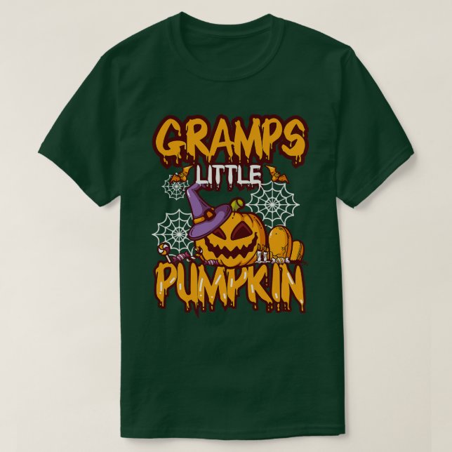 Kids Gramps Little Pumpkin Grandchild Halloween Ja T-Shirt (Design vorne)