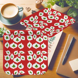 Kids Green Christmas Tree Ornament Red Party Fun Pappteller