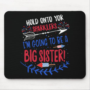 Kids große Schwester Funken 4. Juli Schwangerschaf Mousepad