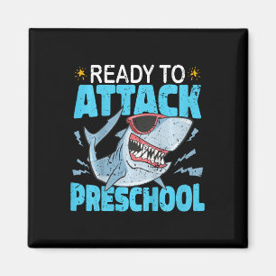 Kids-Hai Ready To Attack Vorschulkinder Erster Tag Magnet