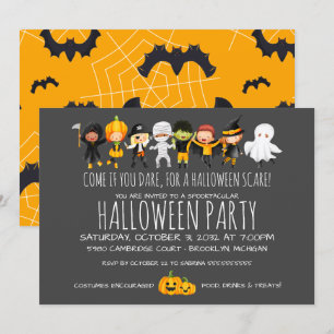 Kids Halloween Celebration Kostüm Party Einladung