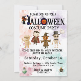 Kids Halloween Costume Party Einladung