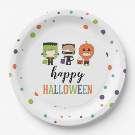 Kids Halloween Costume Party farbenfroh Pappteller
