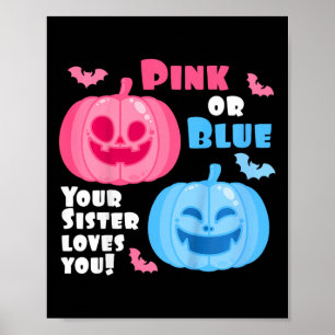 Kids Halloween Gender Offenbaren Sie Ihre Schweste Poster