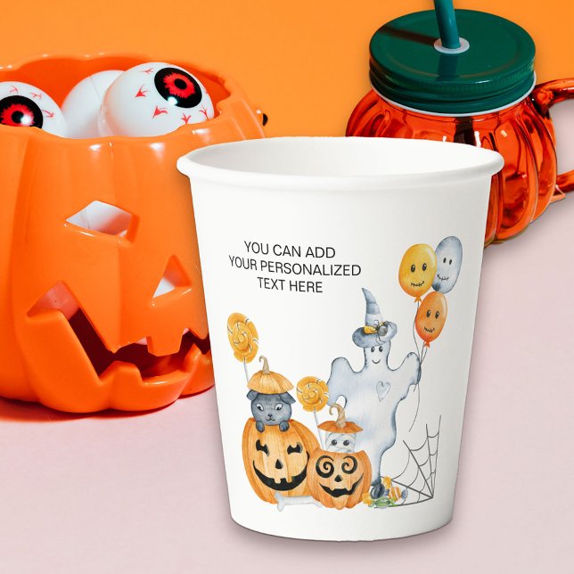 Kids Halloween Ghost und Kürbislaterne Pumpkins Pappbecher (Cute Halloween Party paper cups)
