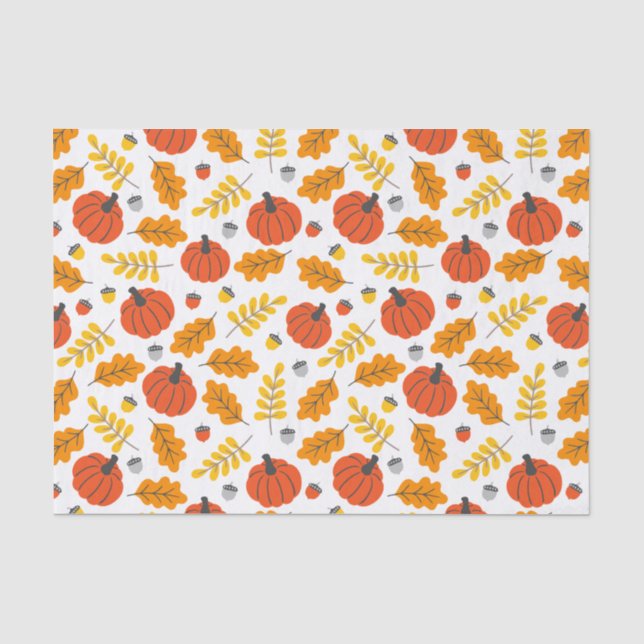 Kids Halloween Herbst Pumpkins Acorns Blätter Seidenpapier (Vorderseite)