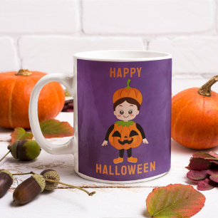 Kids-Halloween-Kürbiskostüm-Individuelle Name Kaffeetasse