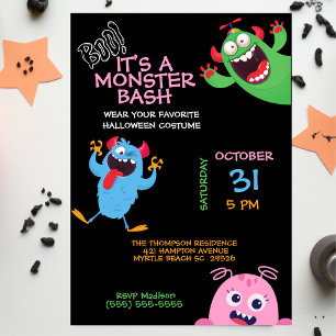 Kids Halloween Monster Mash Bash Party Einladung