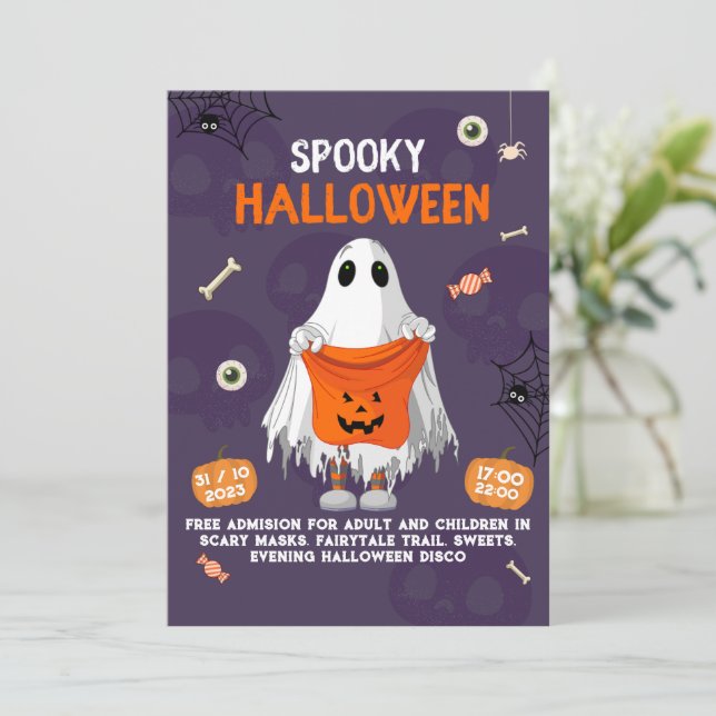 Kids Halloween Niedlich Costume Party Einladung (Stehend Vorderseite)