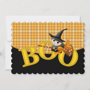 Kid's Halloween-Party Einladung Little Boo Witch