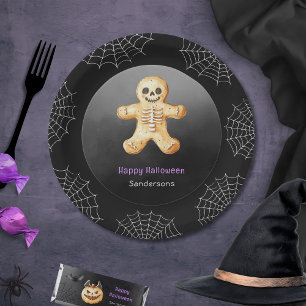 Kids Halloween-Party Skeletts Black Paper Pappteller