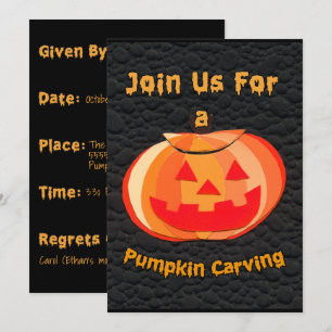 Kids Halloween Pumpkin Carving Party Einladung