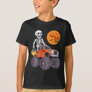 Kids Halloween Skelett Reiten Monster Truck Funny T-Shirt