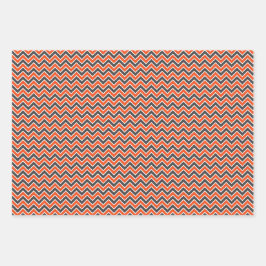 Kids Halloween Zickzack Bold Orange Schwarz-weiß Geschenkpapier Set