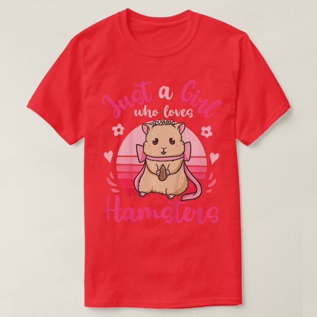 Kids Hamster Just a Girl, die Hamsters Liebe Retro T-Shirt (Design vorne)