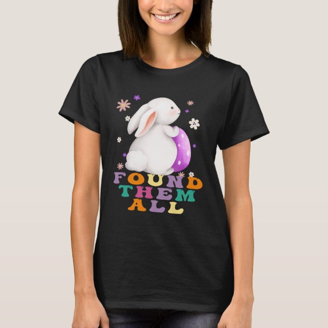 Kids Happy Easter Cute Rabbit Bunny Ear Easter Egg T-Shirt (Vorderseite)