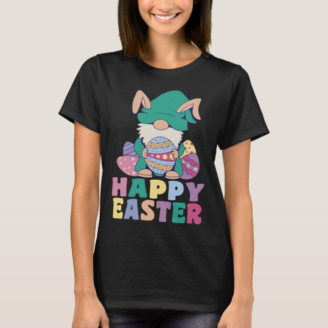 Kids Happy Easter Cute Trex Bunny Ear Easter Eggs  T-Shirt (Vorderseite)