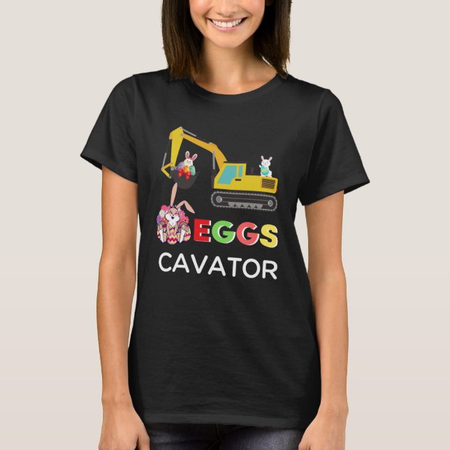 Kids Happy Easter Egg Hunt Bunny Excavator  EggsCa T-Shirt (Vorderseite)