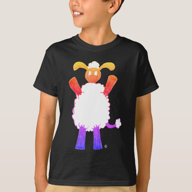 Kid's Happy Hensly Rainbow T-Shirt-Shirt T-Shirt (Vorderseite)