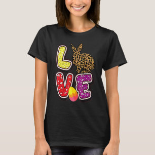 Kids Happy Oster Liebe Leopard Bunny Ears Funny Eg T-Shirt