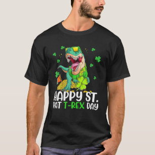 Kids Happy St Pat T Rex Day Dino Saurus St Patrick T-Shirt