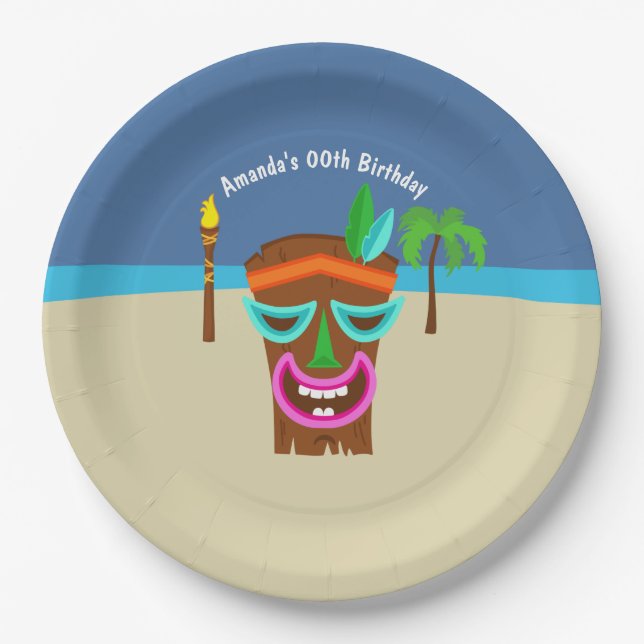 Kids Hawaiian Luau Party Pappteller (Vorderseite)