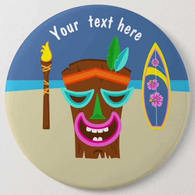Kids Hawaiian Luau Party Personalisiert Button (Vorderseite)