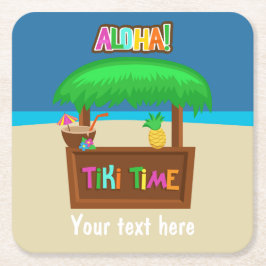 Kids Hawaiian Luau Party Personalisiert Rechteckiger Pappuntersetzer