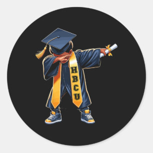 Kids Hbcu Funny Boys Grad Dabbing Abschluss Runder Aufkleber