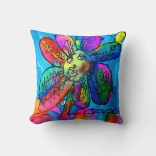 Kids helle Blume Tinte blau und rosa Kissen
