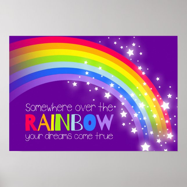 Kids helle Regenbogenträume lila Himmelsposter Poster (Vorne)