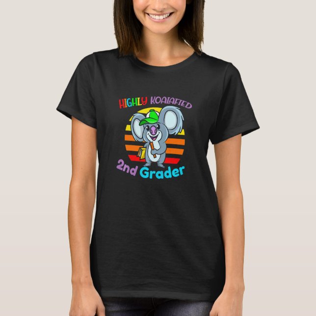 Kids Highly Koalafied 2nd Grader Back To School Ko T-Shirt (Vorderseite)