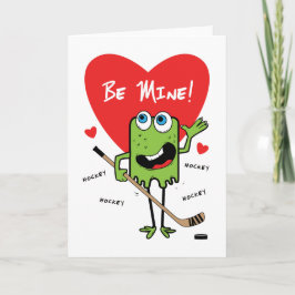 Kids Hockey Monster Valentine Card Feiertagskarte