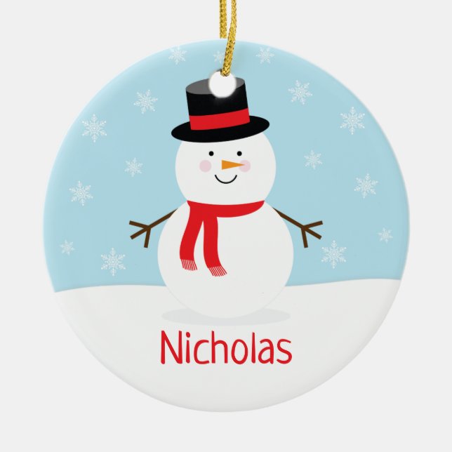 Kids Holiday Snowman Weihnachtsschmuck (Vorne)