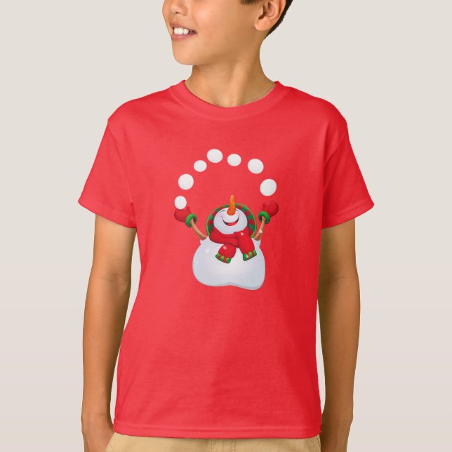 Kids Holiday T-Shirt Snowman (Vorderseite)