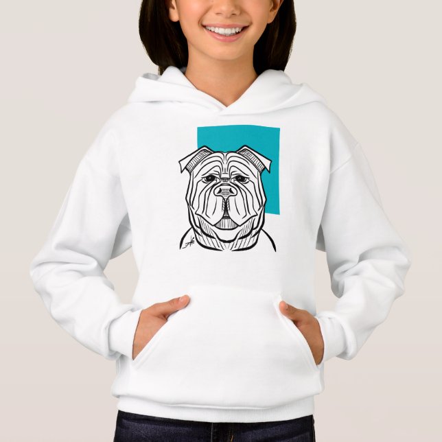 Kids Hoodie - Hunde-Sammlung - Blaues Design (Vorderseite)