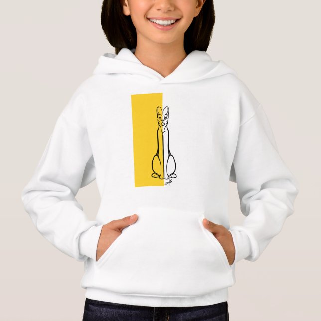 Kids Hoodie - Hundesammlung - Gelber Farbblock (Vorderseite)