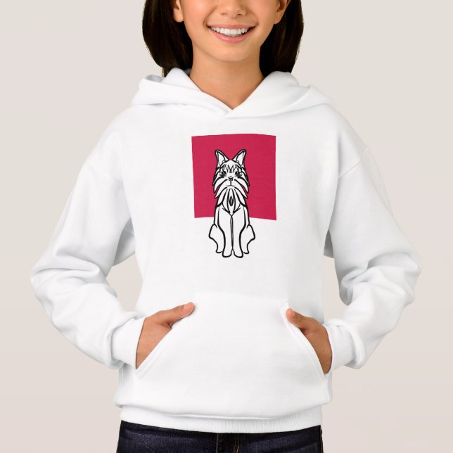 Kids Hoodie - Hundesammlung - rosa Farbblock (Vorderseite)