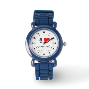 Kid's I Heart Stainless Steel Black Numbe Armbanduhr